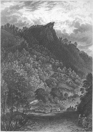 Eagle Crag, drawn by G. Pickering and engraved by Edward Finden - Copy